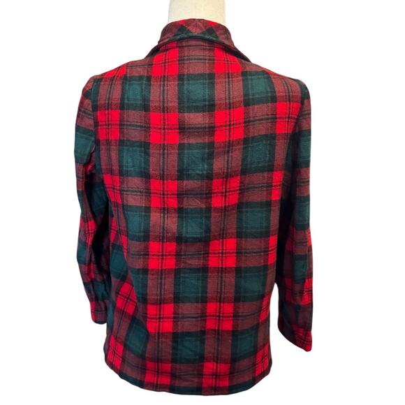 1960s Pendleton “49er” Wool Jacket – Vintage Red & Green Tartan Plaid – XS/S - Picture 6 of 7